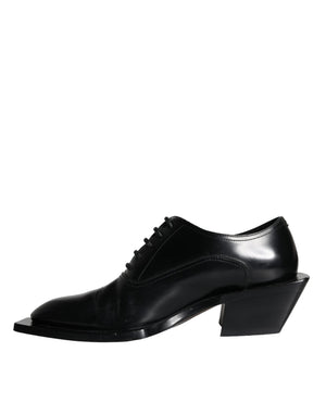 Schwarzes Kalbsleder Derby Dress Herrenschuhe