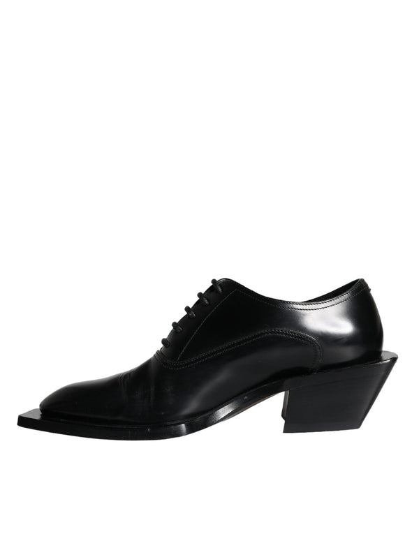 Schwarzes Kalbsleder Derby Dress Herrenschuhe