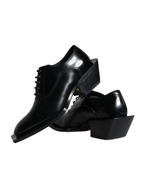 Schwarzes Kalbsleder Derby Dress Herrenschuhe