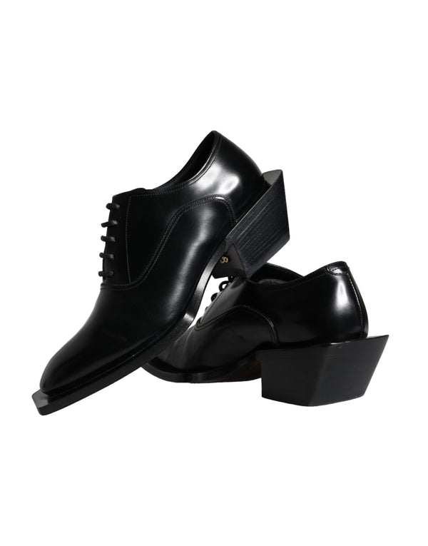 Schwarzes Kalbsleder Derby Dress Herrenschuhe