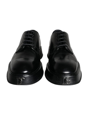 Schwarze Kalbsleder Derby-Schuhe für formelle Anlässe