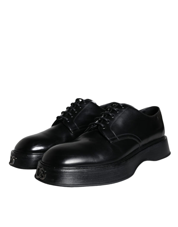 Schwarze Kalbsleder Derby-Schuhe für formelle Anlässe