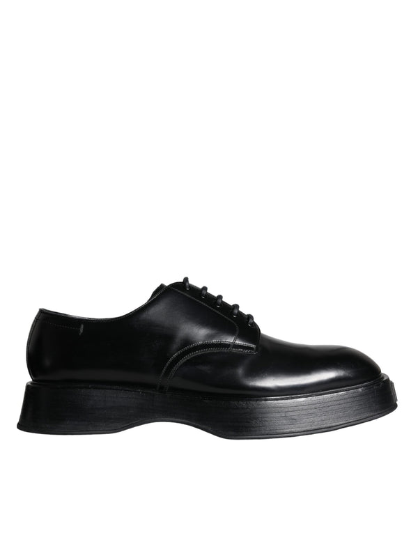 Schwarze Kalbsleder Derby-Schuhe für formelle Anlässe