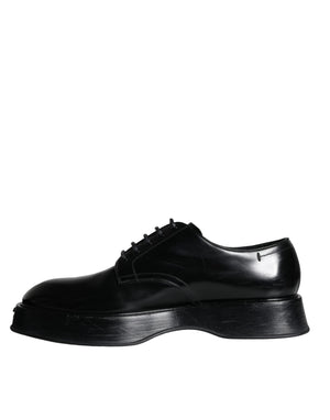 Schwarze Kalbsleder Derby-Schuhe für formelle Anlässe
