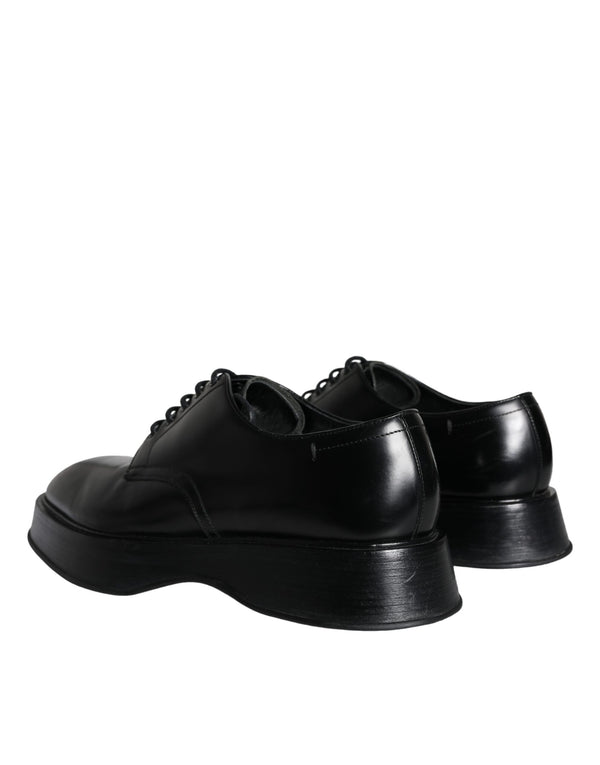 Schwarze Kalbsleder Derby-Schuhe für formelle Anlässe