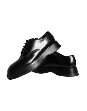Schwarze Kalbsleder Derby-Schuhe für formelle Anlässe