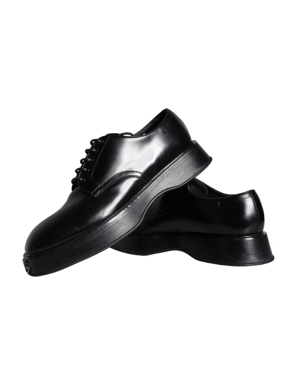 Schwarze Kalbsleder Derby-Schuhe für formelle Anlässe
