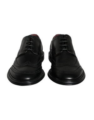 Schwarzes Leder Oxford Wingtip Formale Männer Schuhe