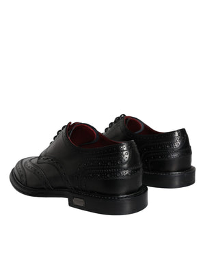 Schwarzes Leder Oxford Wingtip Formale Männer Schuhe