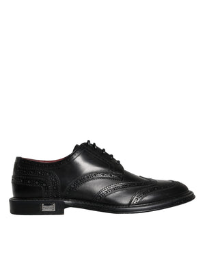 Schwarzes Leder Oxford Wingtip Formale Männer Schuhe