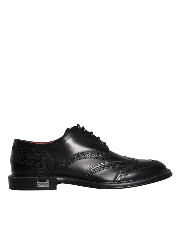 Schwarzes Leder Oxford Wingtip Formale Männer Schuhe