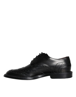 Schwarzes Leder Oxford Wingtip Formale Männer Schuhe