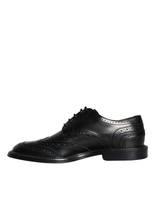 Schwarzes Leder Oxford Wingtip Formale Männer Schuhe