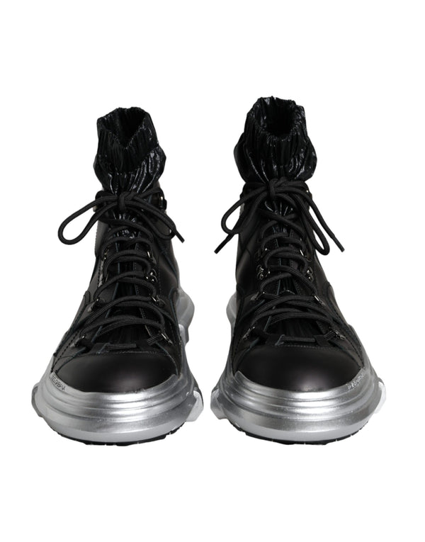 Schwarz Nylon Galileo High Top Turnschuhe Schuhe