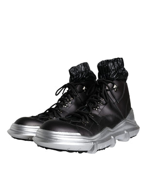 Schwarz Nylon Galileo High Top Turnschuhe Schuhe