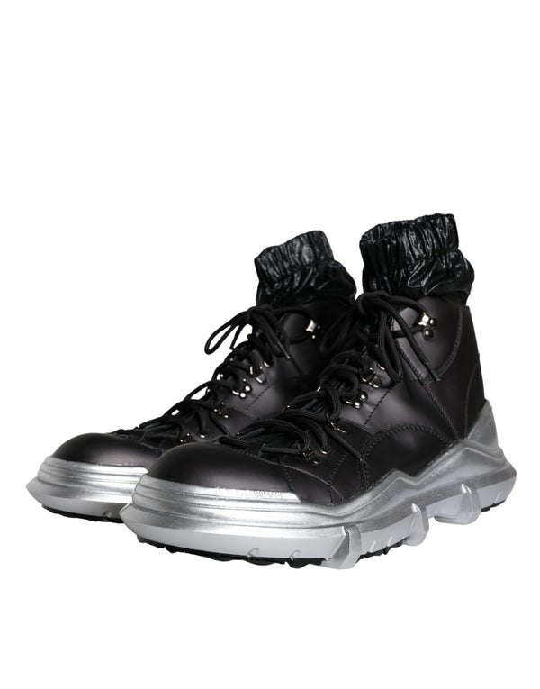 Schwarz Nylon Galileo High Top Turnschuhe Schuhe