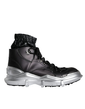 Schwarz Nylon Galileo High Top Turnschuhe Schuhe
