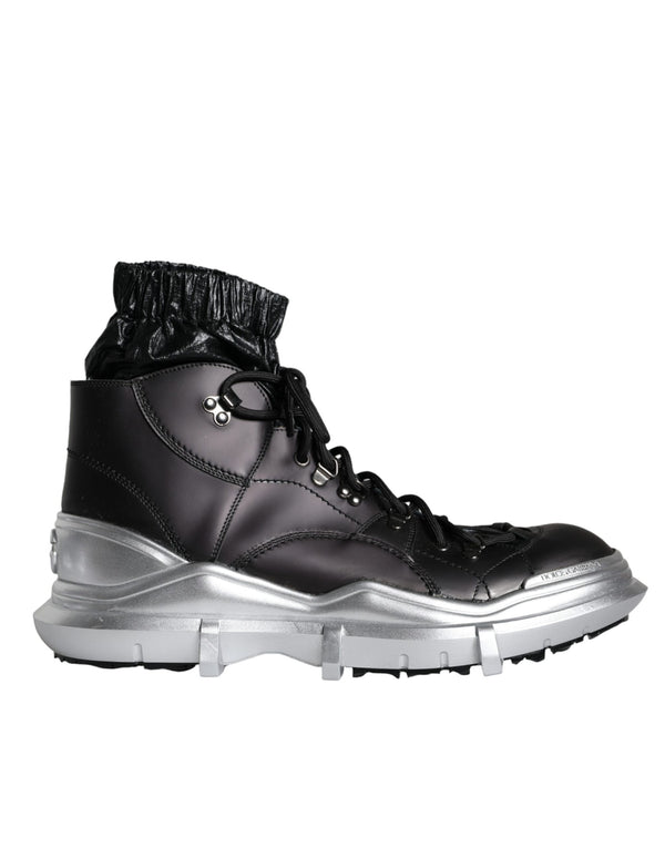Schwarz Nylon Galileo High Top Turnschuhe Schuhe