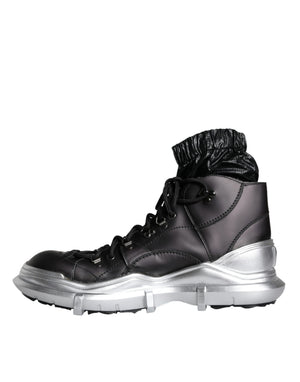 Schwarz Nylon Galileo High Top Turnschuhe Schuhe