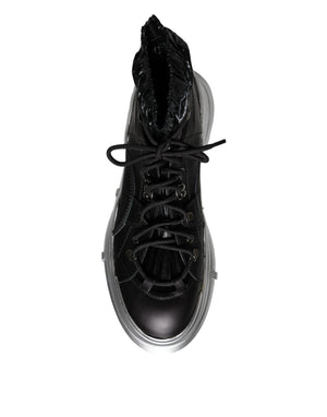 Schwarz Nylon Galileo High Top Turnschuhe Schuhe