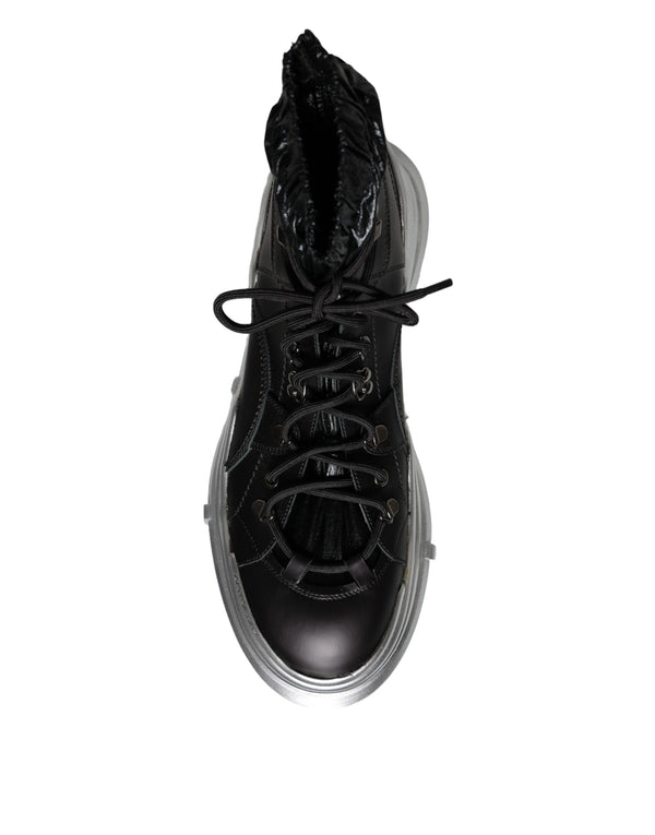 Schwarz Nylon Galileo High Top Turnschuhe Schuhe
