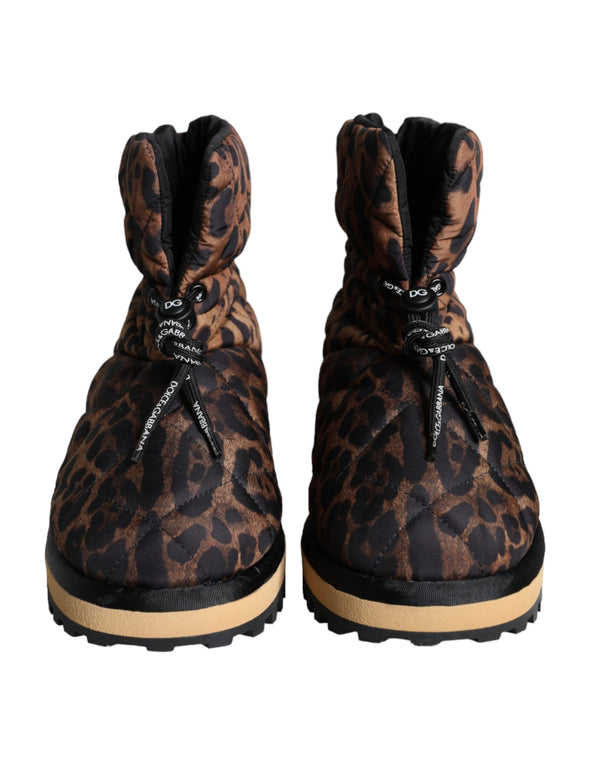 Braune Leopard-Stiefeletten Gepolsterte Schuhe