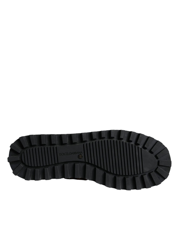 Braune Leopard-Stiefeletten Gepolsterte Schuhe