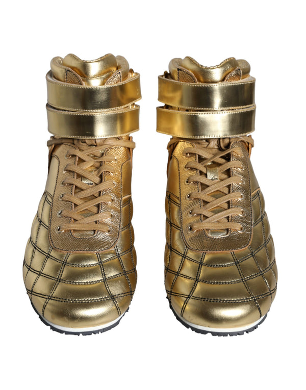 Gold Leder Sartoria High Top Sneakers Schuhe