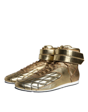 Gold Leder Sartoria High Top Sneakers Schuhe