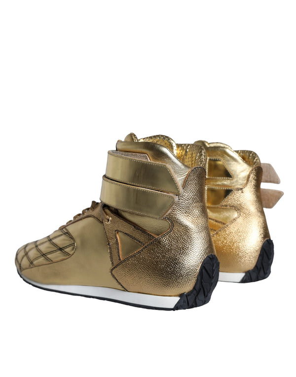 Gold Leder Sartoria High Top Sneakers Schuhe