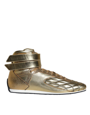 Gold Leder Sartoria High Top Sneakers Schuhe