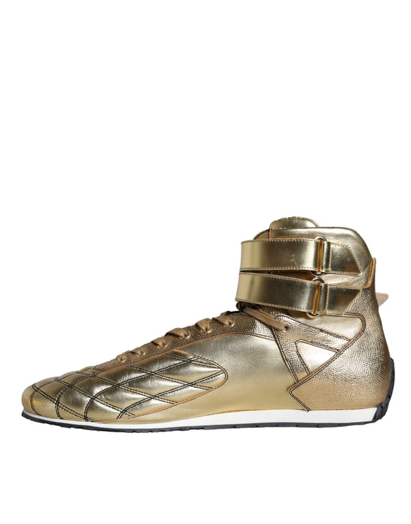 Gold Leder Sartoria High Top Sneakers Schuhe
