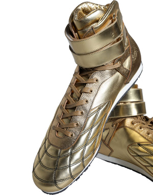Gold Leder Sartoria High Top Sneakers Schuhe