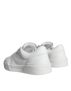 Weiß Miami Leder Low Top Turnschuhe Schuhe