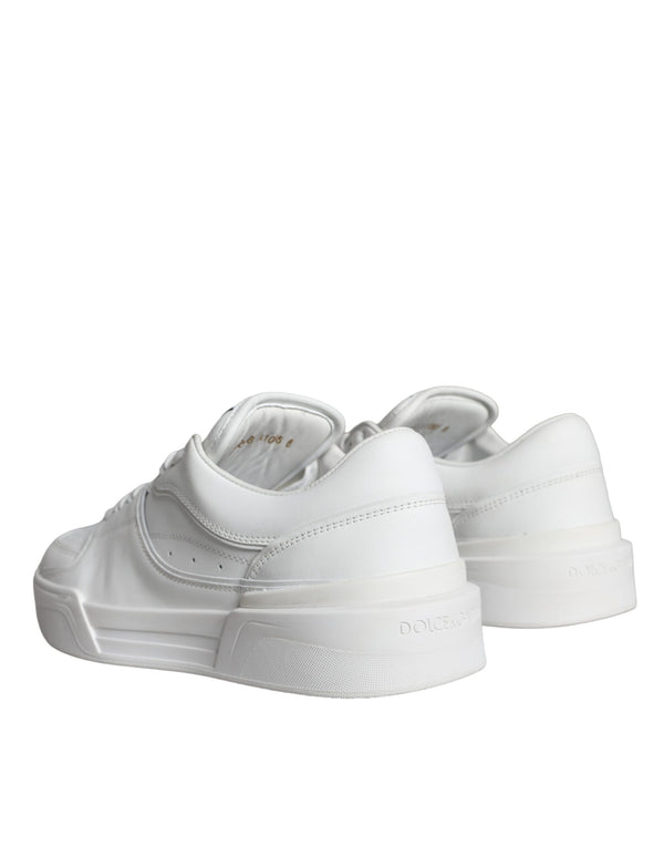 Weiß Miami Leder Low Top Turnschuhe Schuhe