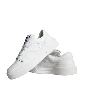Weiß Miami Leder Low Top Turnschuhe Schuhe