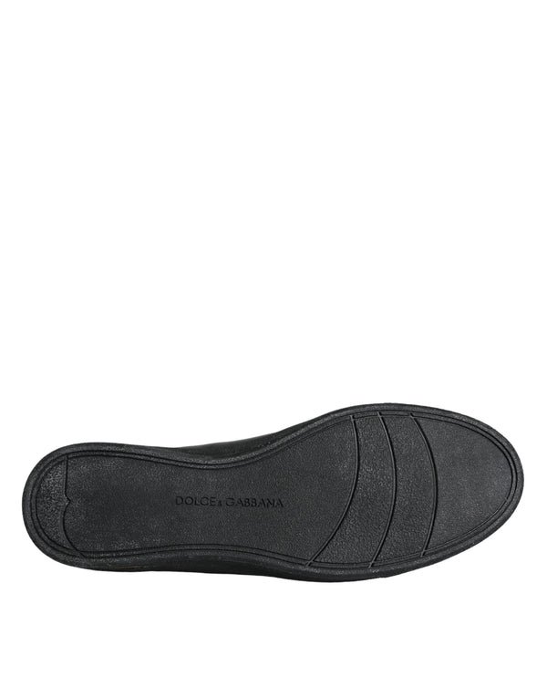 Schwarz Gold Leder Klassische Sneakers Schuhe