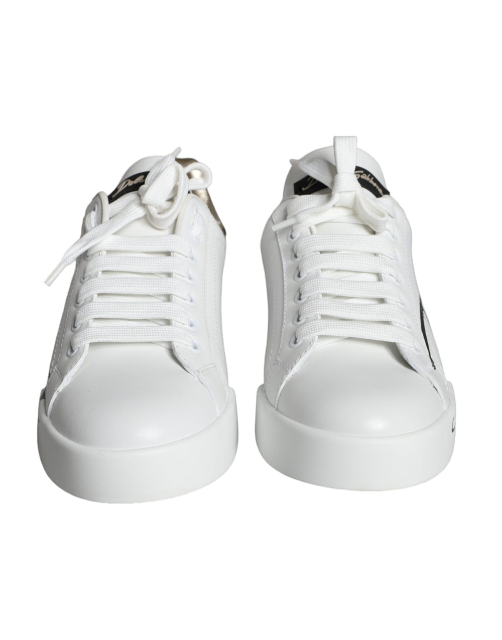Weiß Gold Portofino Low Top Leder Turnschuhe Schuhe