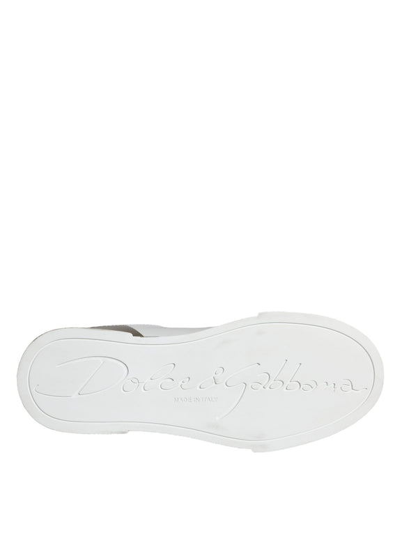 Weiß Gold Portofino Low Top Leder Turnschuhe Schuhe