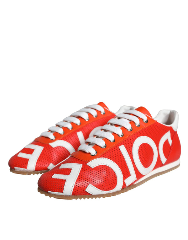 Rot Weiß Leder Logo Casual Turnschuhe Schuhe