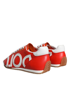 Rot Weiß Leder Logo Casual Turnschuhe Schuhe