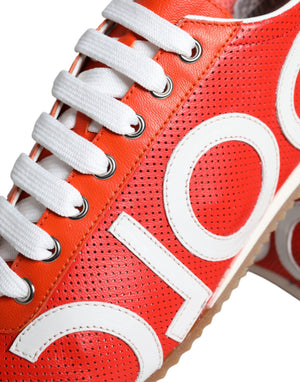 Rot Weiß Leder Logo Casual Turnschuhe Schuhe