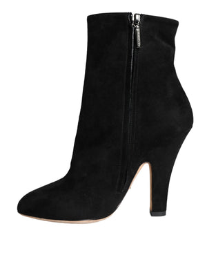 Schwarze Wildleder Mid Calf Stiefel Schuhe