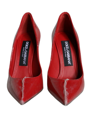 Rote Lackleder Faux Pearl Heels Pumps Schuhe