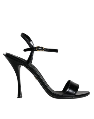 Schwarz KEIRA Leder Heels Sandalen Schuhe