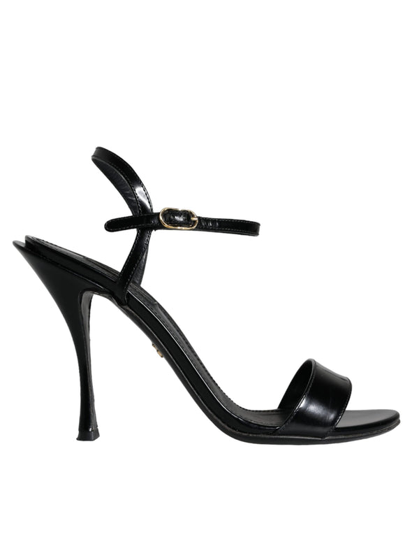 Schwarz KEIRA Leder Heels Sandalen Schuhe
