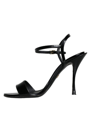 Schwarz KEIRA Leder Heels Sandalen Schuhe