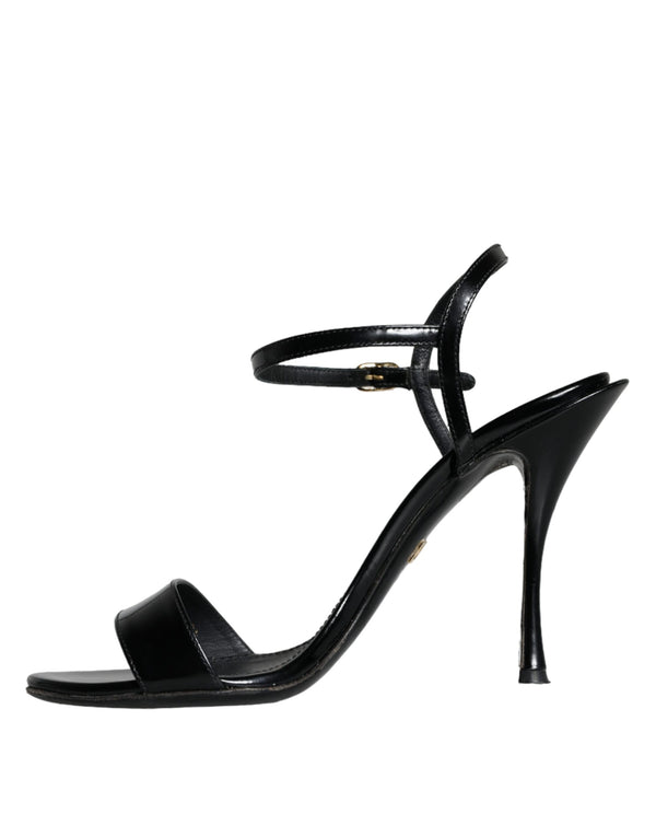 Schwarz KEIRA Leder Heels Sandalen Schuhe