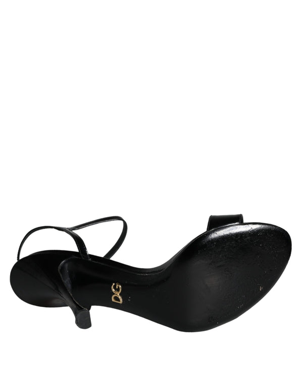 Schwarz KEIRA Leder Heels Sandalen Schuhe