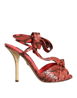 Koralle Exotische Leder Absätze Sandalen Schuhe